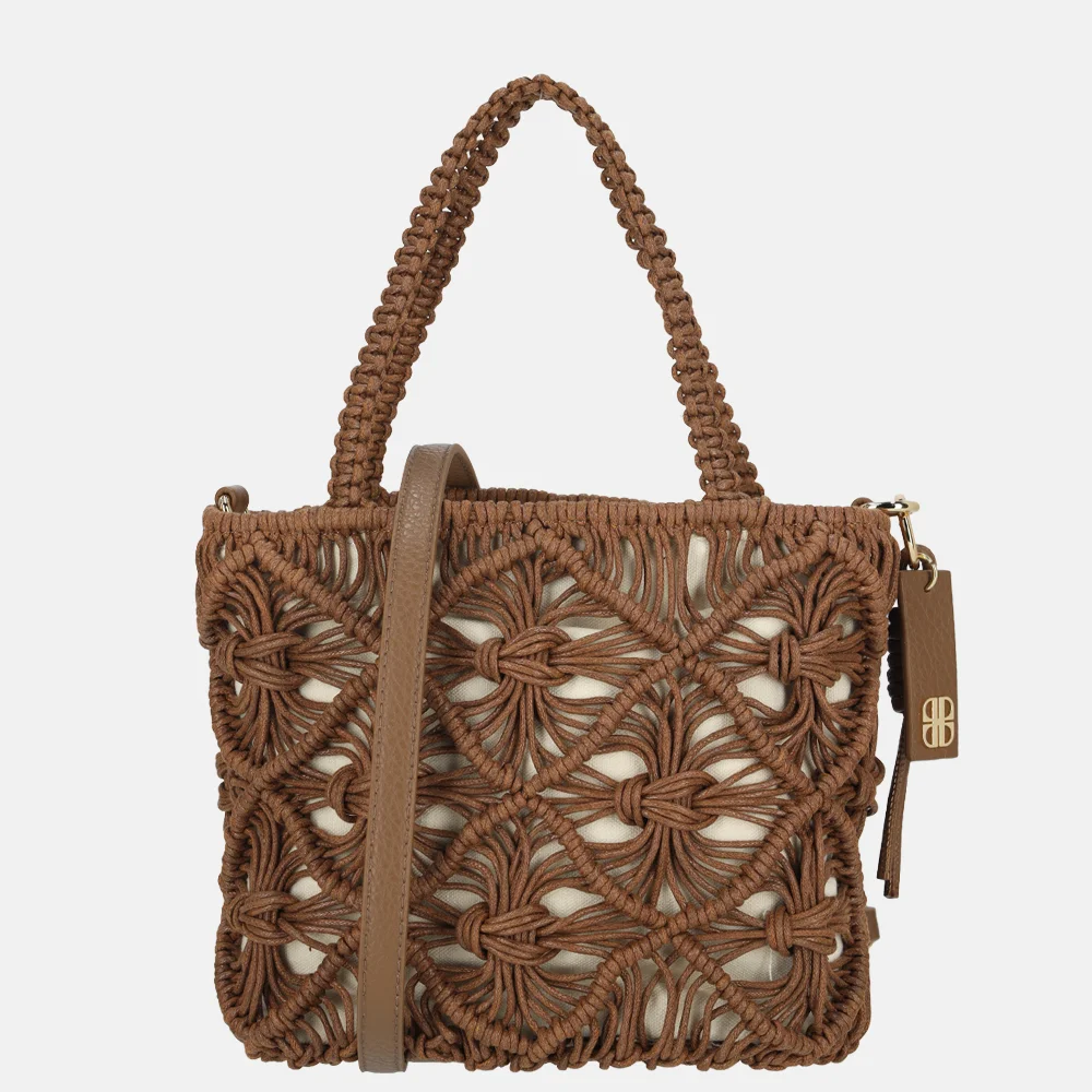 Laurent David Babette handtas S gehaakt brown